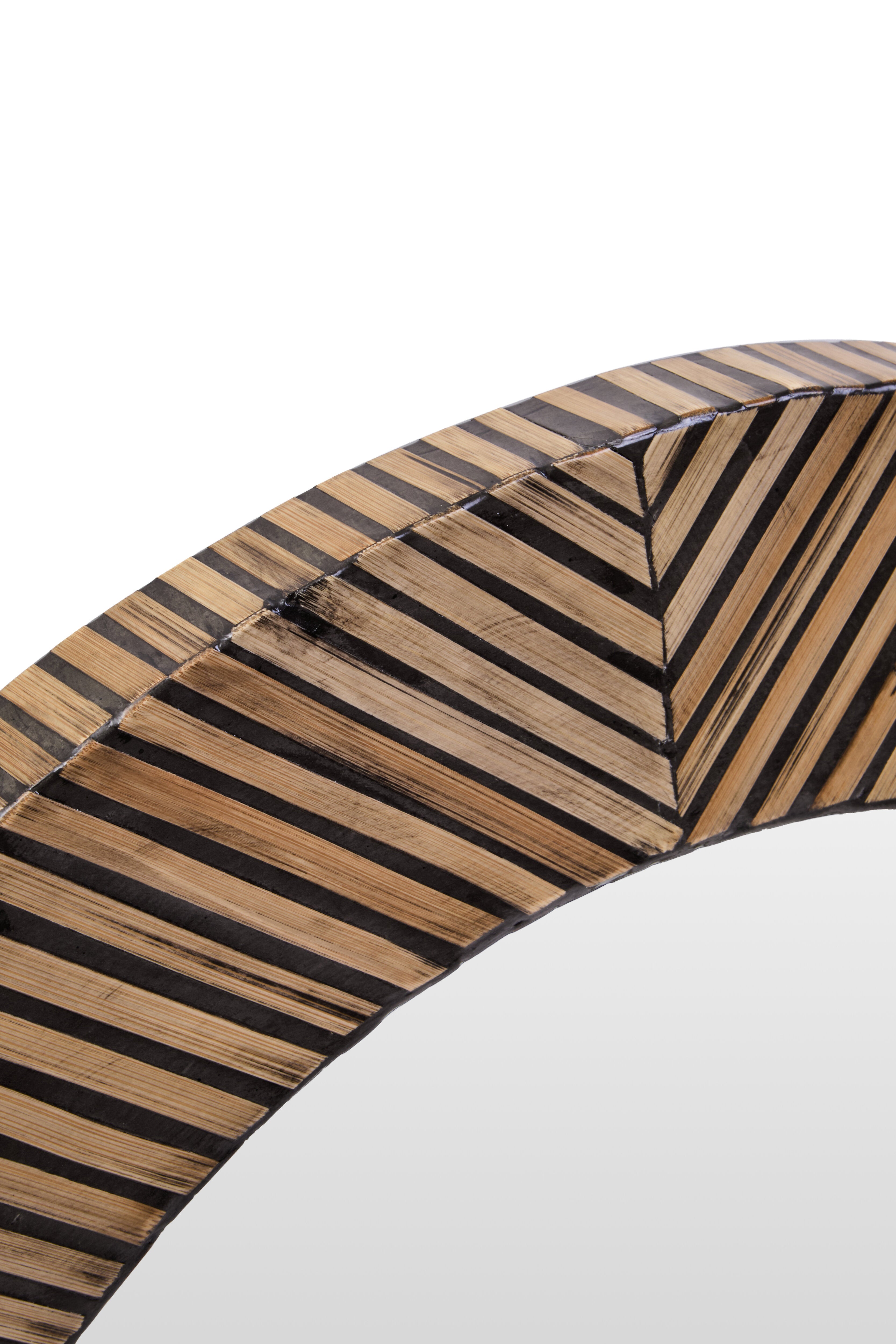 Antibes Bamboo Inlay Round Wall Mirror